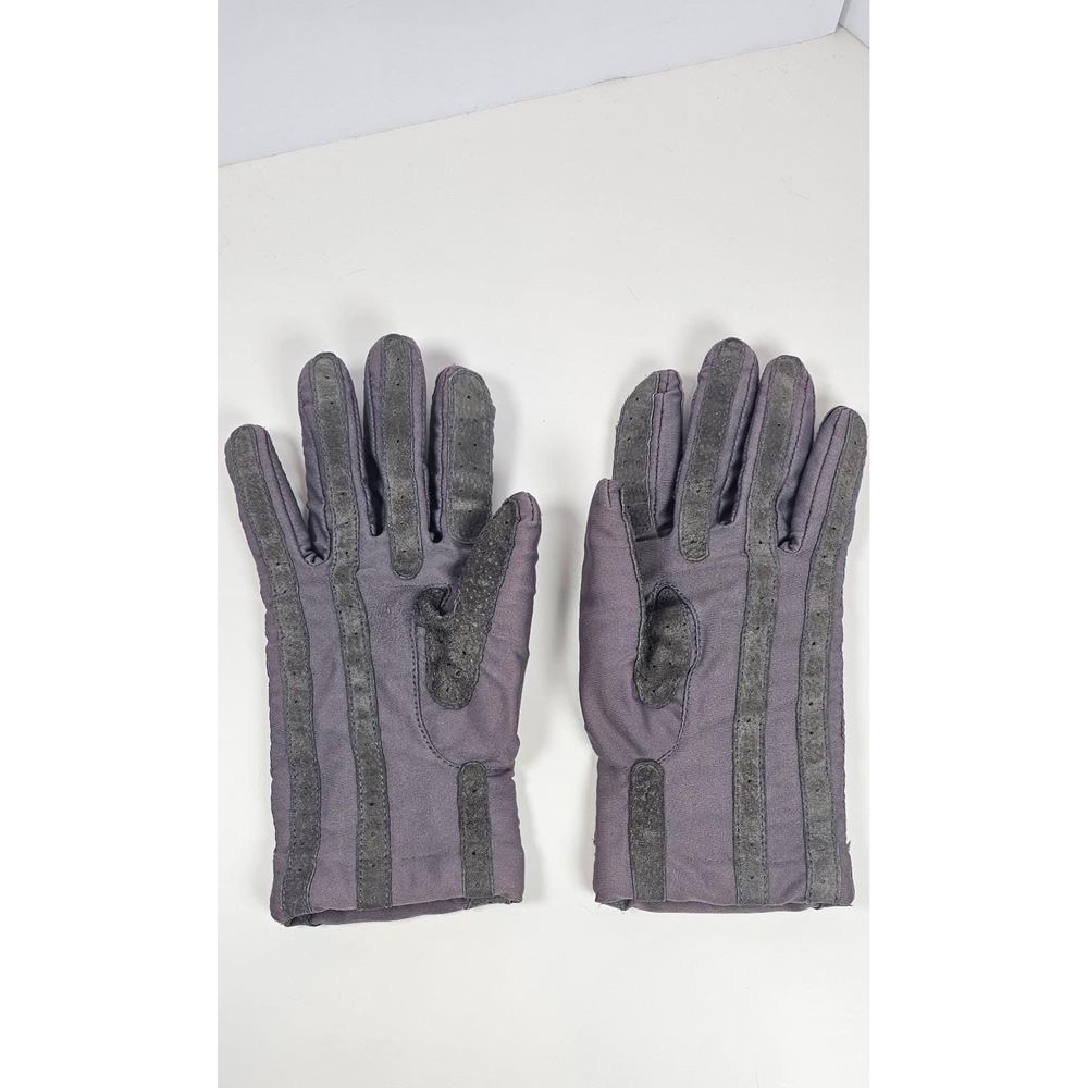 Vintage Isotoner Women's Winter Gloves Gray Leather Grip Insulated‎ Medium